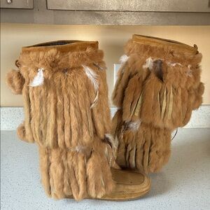 Naughty Monkey Tan Fringe Winter Boots